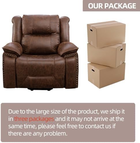 Phoenix Home Dual Motor Power Lift Chair for Elderly, Lift Chairs with Massage and Heat, Faux Leather Electric Chairs for Adults, Recliner Chair with USB, 2 Concealed Cup Holderss, Chestnut Brown