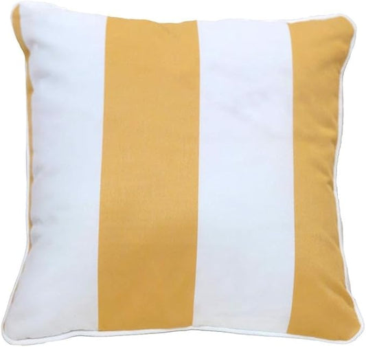 East Green 18 x 18 Waterproof Outdoor Pillow with Insert, Yellow Stripe - Premium Olefin Outdoor Accent Pillow for Patio Furniture