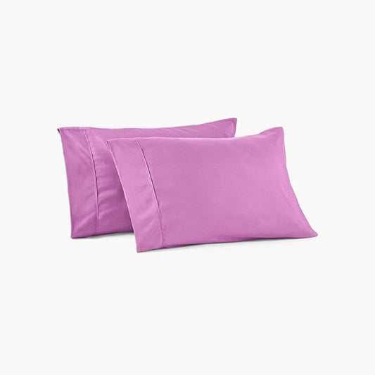 PeachSkinSheets Night Sweats: The Original 1500tc Soft King Pillowcase Set Purple Orchid