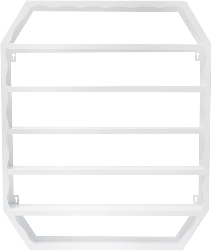 Metal Nail Polish Storage Rack, Wall Mounted Cosmetic Display Case, Lipstick Shelf, Essential Oil Organizer for Bottles, Spa Nail Salon (White)