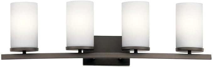 Kichler Crosby 31" 4 Light Vanity Light Satin Etched Cased Opal Olde Bronze®