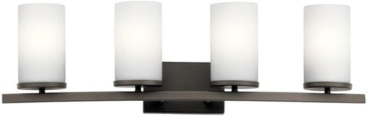 Kichler Crosby 31" 4 Light Vanity Light Satin Etched Cased Opal Olde Bronze®