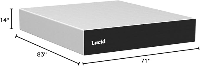 LUCID 14 Inch Memory Foam Mattress - Plush Feel - Memory Foam Infused with Bamboo Charcoal and Gel - Temperature Regulating - Pressure Relief - Breathable - Premium Support - California King Size