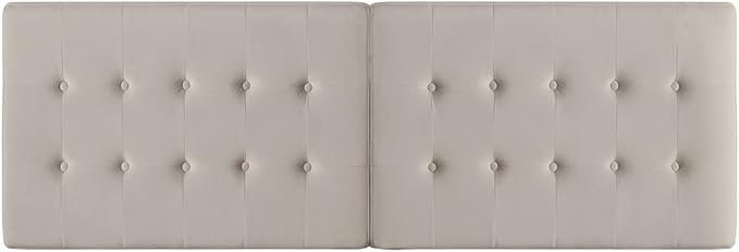 24KF Taupe Wall Mounted Tufted Button King Headboard, Soft Comfortable Velvet Padded King/CA King Size Headboard-6035-K-Taupe