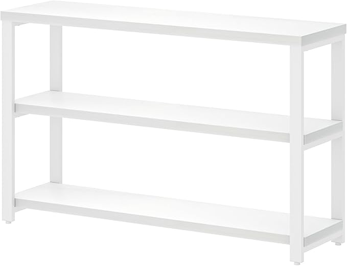 EXCEFUR Modern Entryway Table, Sofa Console Tables for Living Room, 3 Tier Foyer Table for Hallway, Behind Couch (47 Inch, White)