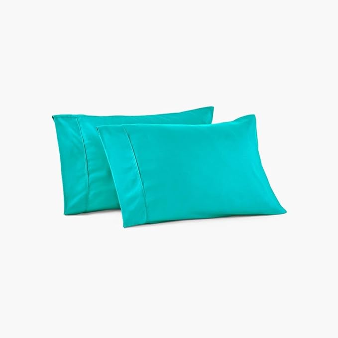 PeachSkinSheets Night Sweats: The Original 1500tc Soft King Pillowcase Set Tiki Turquoise