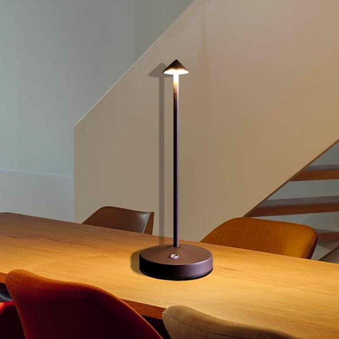 Cordless Table Lamps,Rechargeable Led Touch Bar Lamp, Portable Battery Desk Lamp,2 Level Brightness Dimmable Night Light,Minimalist Design, for Living Room/Restaurant/Couple Dinner/(Rust)