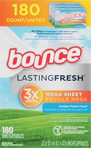 Bounce Dryer Sheets | Paradise Blossom | Anti-Static | 180 Sheets, Pack of 3