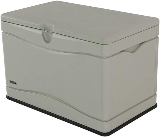 LIFETIME 60059 Black Bottom & Desert (Tan) Sides and Lid Outdoor Storage Box-80 Gal, 80 Gallon, Desert Sand