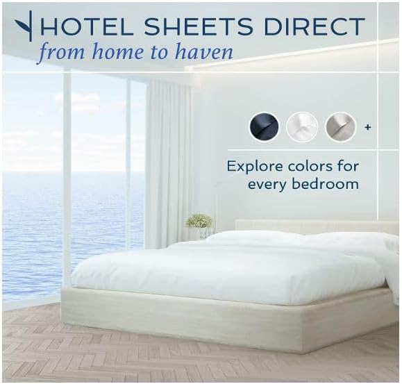 Hotel Sheets Direct 4 Piece Bed Sheet Set California King Size, 100% Viscose Derived from Bamboo Sheets Set with 2 Pillowcases, Cooling & Breathable Luxury Bedding, Moisture-Wicking, Light Gray