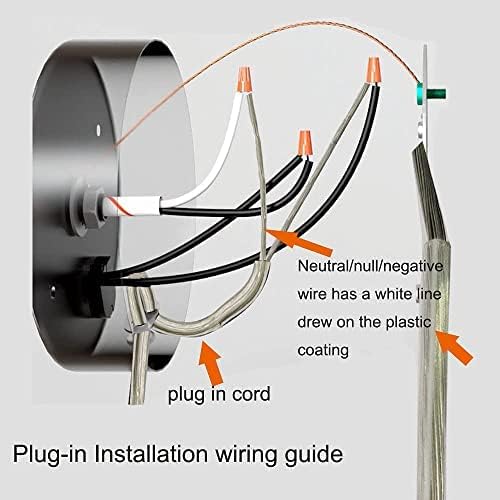 DANSEER Modern Plug in Wall Sconce with Cord Set of 2 Brushed Nickel Wall Light