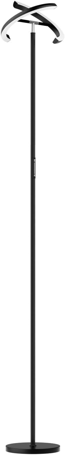 LED Floor Lamp - 70" Tall Modern Standing Lamp with 2 Rotatable Lights, Remote & Touch Control, 24W Bright Stepless Dimmable, Ideal for Living Room Bedroom Office(Black)
