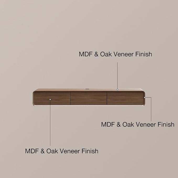 POVISON Fully Assembled Floating TV Stand, 63" Modern TV Stand with Flip-Down Cabinet Doors, Walnut TV Stand, Solid Wood Floating Entertainment Center, Minimalist TV Console