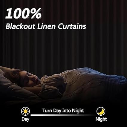 Guken Orange Blackout Curtains 120 Inch Length 2 Panels Set for Living Room Bedroom Back Tab Thermal Insulated 100% Black Out Linen Drapes Room Darkening Window Curtains 120 Inches Long