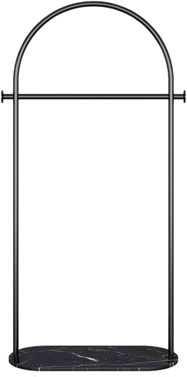 small clothing rack,heavy duty clothes rack with Marble base,metal garment racks for hanging clothes,Modern Coat Rack Freestanding with 2 Hooks for Bedroom Living Room Office