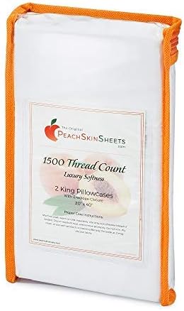 PeachSkinSheets Night Sweats: The Original 1500tc Soft King Pillowcase Set Vanilla Bean