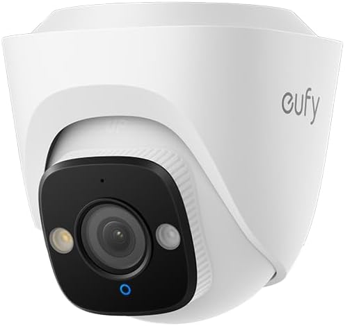 eufy PoE Turret Security Camera E41, NVR Add On Cam, 4K UHD, 122° FOV, F1.6 Color Night Vision, 24/7 Recording, Human/Vehicle/Pet AI Detection, Red and Blue Strobe, Plug and Play
