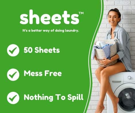 Sheets Laundry Club Bundle - 50 Pack (up to 100 loads) Fragrance Free Detergent Sheets & 40 Pack Free & Clear Dryer Sheets - New Liquidless Technology, Travel Essential Cleaning Supplies