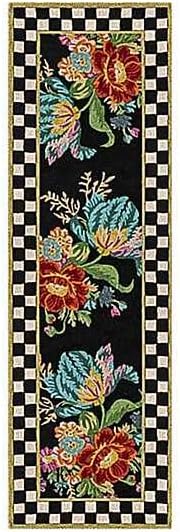 MACKENZIE-CHILDS Washable Rug, Decorative Indoor Rug, 2'6" x 8' Runner, Flower Market