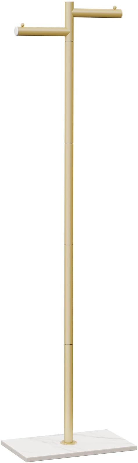 Free-standing Metal Coat Racks, Modern Garment Rack, Z-shaped Coat Tree with Natural Rock Base, for Bedroom, Office, Hallway, Entryway, Living Room, 68.9in, Gold