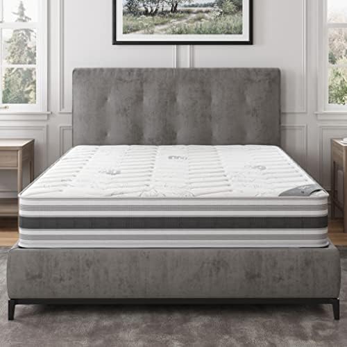 Ottomanson Queen 12" Hybrid Mattress - Meditation Antistatic Quilted Cover - Made in USA - Firm Support - Individually Pocketed Coils & CertiPUR-US Foam - Fiberglass-Free - Bed in a Box
