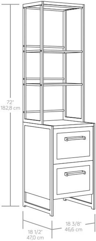 Pemberly Row Contemporary Engineered Wood/Metal File Tower in Barrel Oak