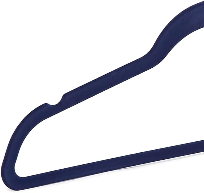 Amazon Basics Slim Velvet, Non-Slip Suit Clothes Hangers, Pack of 50, Navy Blue/Rose Gold