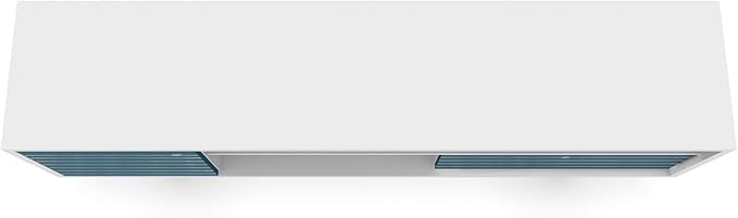 Manhattan Comfort Liberty Mid Century Modern TV Stand for Televisions up to 65 Inches, Bedroom and Living Room Entertainment Center with Storage, Shelves, and Cabinet, 71" Wide, White/Aqua