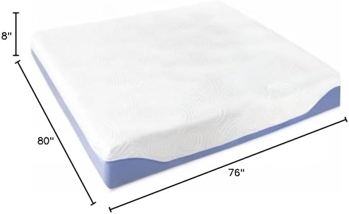 Mellow 8 Inch Cooling Gel-Infused Memory Foam Bed Mattress, Medium Firm Sleep and Breathable Fabric Cover, King , Mattress In A Box