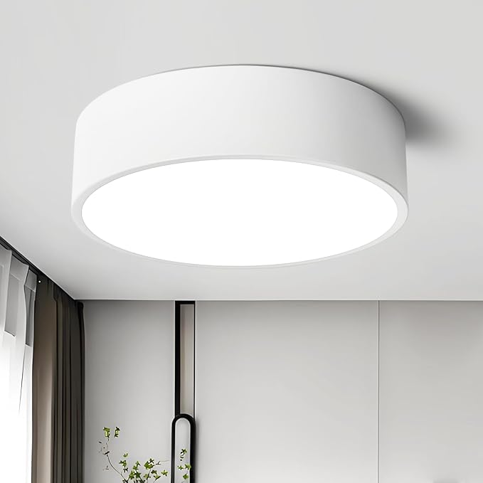Dimmable LED White Flush Mount Ceiling Light Fixture,Modern Round Hallway Lighting Fixtures,5CCT 2700K-6000K Ceiling Lights Fixtures for Kitchen Bedroom Entryway Laundry Room Closet 11.8 Inch