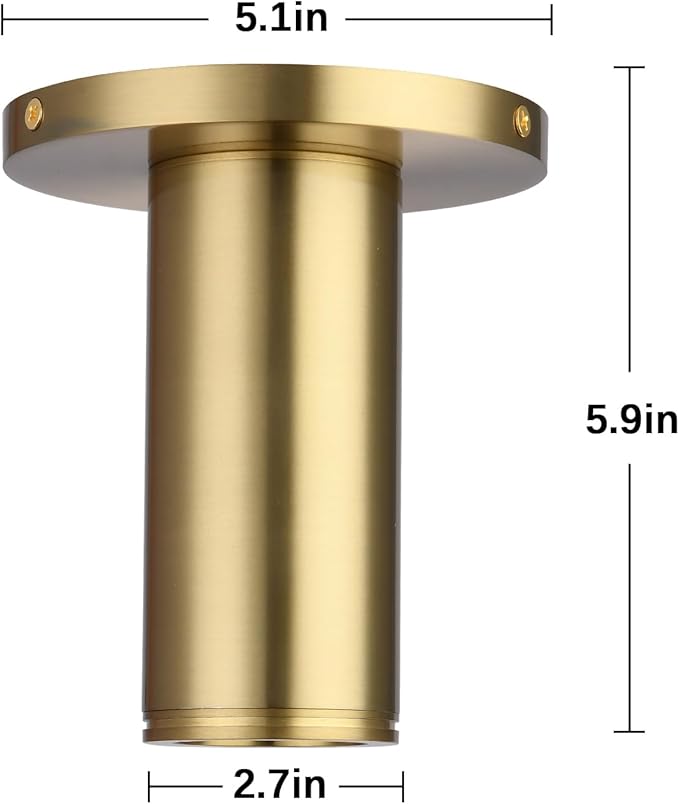 Brass Cylinder Ceiling Light Fixture, Flush Mount LED Dimmable Spot Light, Living Room Hallway Kitchen Dining Room Foyer