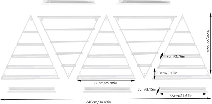 10PCS Triangular Nail Polish Racks, Metal Wall-Mounted Display Rack for Nail Polish Bottles, Lipstick Perfume Wall Shelf Essential Oil Organizer for Home Spa Nail Salon Shop