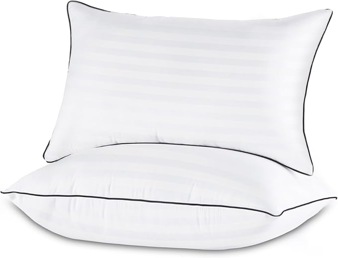 GOHOME Pillows Queen Size Set of 2 - Bed Pillows for Sleeping 2 Pack, Cooling Supportive Hotel Pillows with Premium Soft Down Alternative Fill for Side Stomach and Back Sleepers