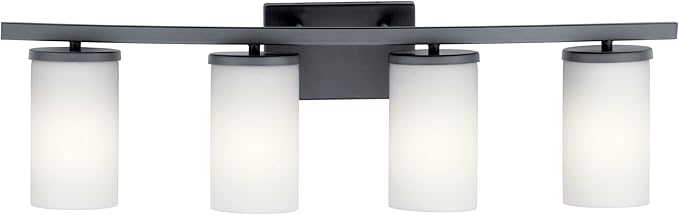 KICHLER 45498BK Crosby Vanity, 4-Light 400 Total Watts, Black
