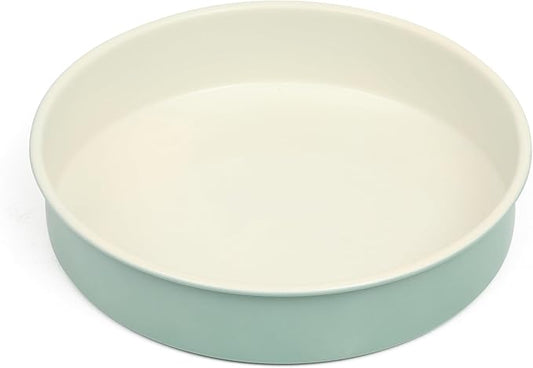 Martha Stewart Gallen 8 Inch Round Nonstick Carbon Steel Cake/Bake Pan - Teal