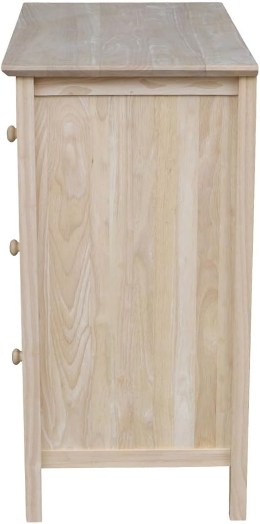 International Concepts Dresser with 3 Drawers, Unfinished