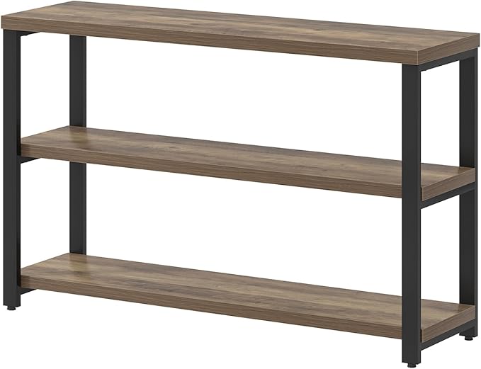 EXCEFUR Modern Sofa Table Behind Couch, Console Table with 3 Tier Shelves, Foyer Tables for Living Room Entryway Hallway, Rustic Oak