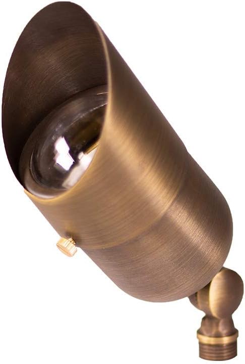 12V LogiSpot Brass Outdoor Spotlight (Bronze) for Low Voltage Landscape Lighting of Yard, Lawn, Garden, Patio, Trees & House