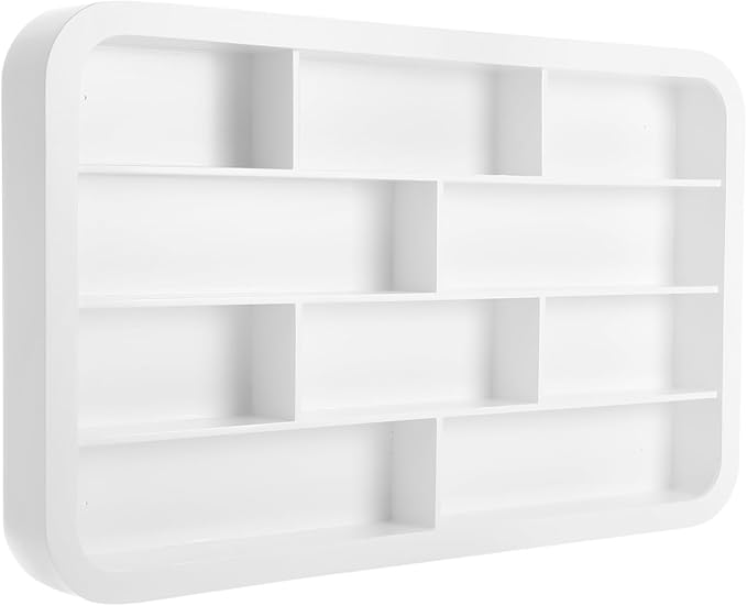 Wall-Mounted Nail Polish Organizer Rack - 4 Tier 10 Cube Floating Nail Polish Shelves, Makeup & Beauty Essentials Storage - Multi-Purpose Display Holder for Home Spa & Nail Studio - 47.24in