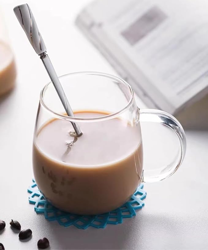 Clear Glass Mug With Handle, 16 oz, High Borosilicate Large Coffee Mug for Drinking or as a Gift