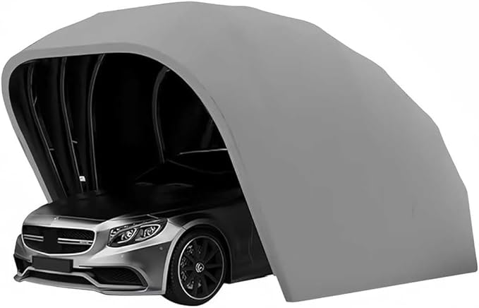 Stainless Steel Grey Carport, Foldable Retractable Car Awning,Semi-Automatic Durable Shelter, Mobile Folding Garage,All Weather Proof Carport - Lockable,Durable Shelter