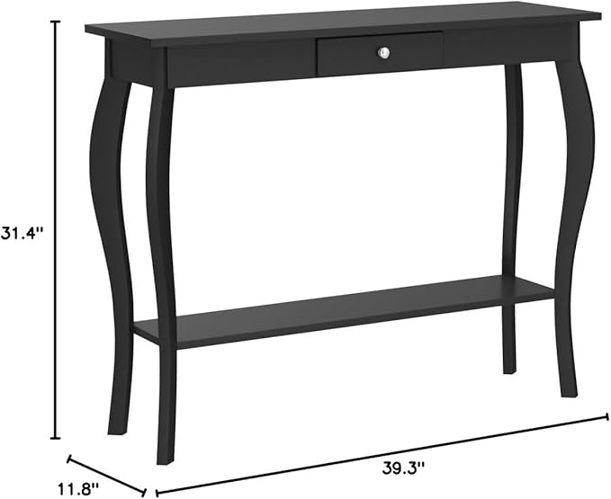 ChooChoo Narrow Console Table with Drawer, Chic Accent Sofa Entryway Table with Shelves for Entryway, Living Room, Hallway, Espresso