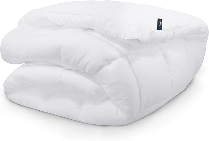 SERTA Down Illusion Soft Hypoallergenic 2 inch Pillowtop Simple Fit Mattress Topper, Queen, White