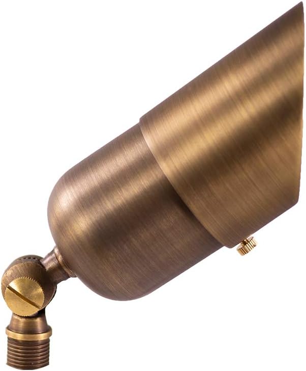 12V LogiSpot Brass Outdoor Spotlight (Bronze) for Low Voltage Landscape Lighting of Yard, Lawn, Garden, Patio, Trees & House