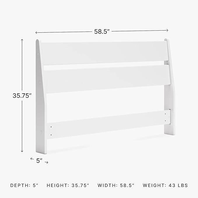 Signature Design by Ashley Socalle Coastal Panel Headboard, Full, White