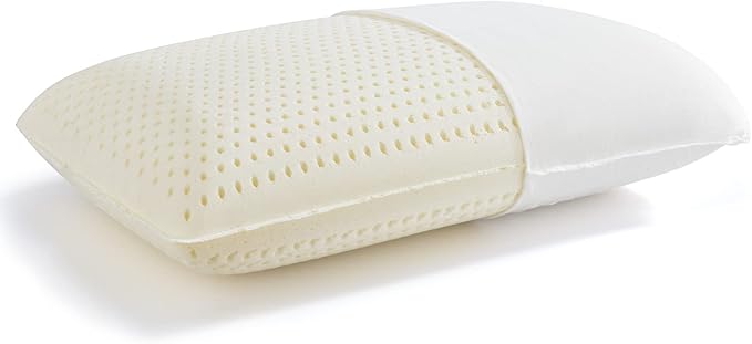 100% Talalay Latex Pillow Bed Pillow for Sleeping, Extra Soft Natural Latex Sleeping Pillow for Back, Stomach or Side Sleepers, Removable Breathable Cotton Cover (Standard (Extra Soft))
