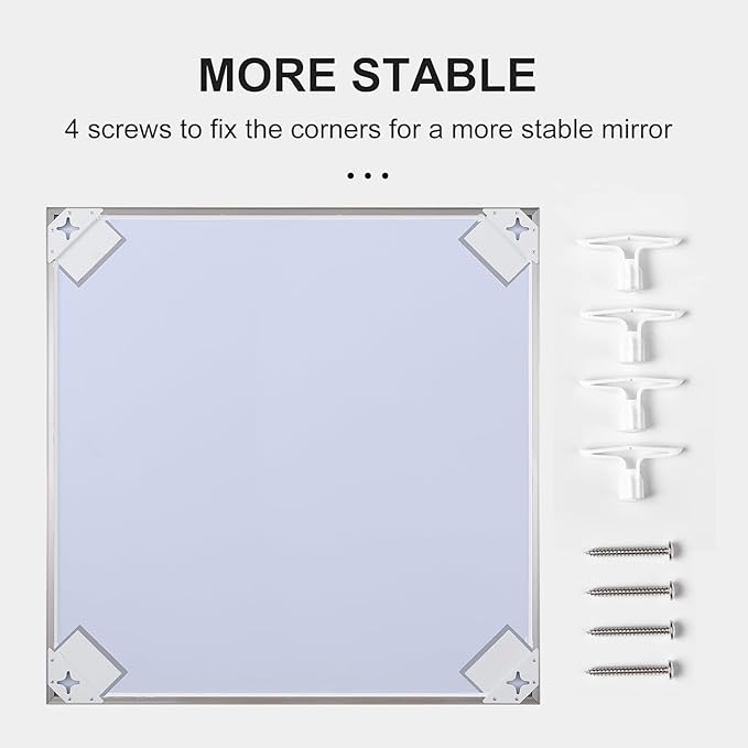 20x40 Inch Silver Bathroom Mirror - Copper-Free Mirror, Aluminum Alloy Frame Vanity Rectangle Wall Mounted Modern Mirror for Bedroom/Living Room/Porch Horizontal or Vertical