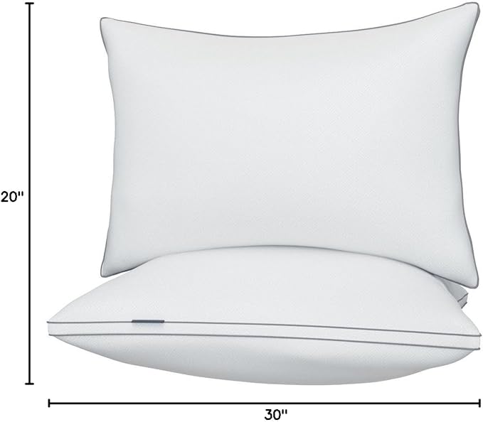 viewstar Pillows Queen Size Set of 2, Hotel Quality, Down Alternative Gusseted Bed Pillows for Side, Back, or Stomach Sleepers, White