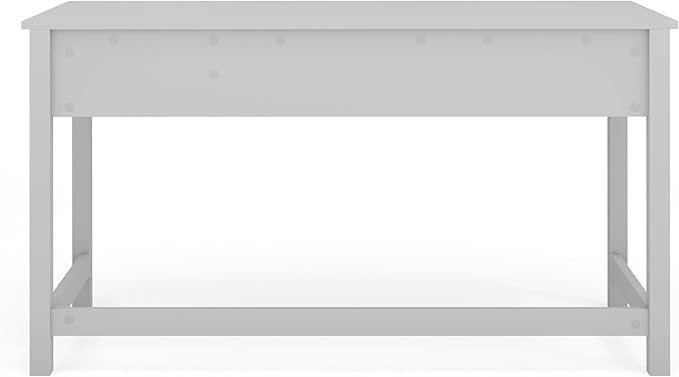 Martha Stewart Hutton Shaker Style Home Office Desk with 3 Drawers in Gray with Brushed Nickel Hardware