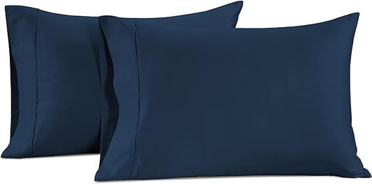 LANE LINEN Pillow Case Covers King Set of 2 100% Egyptian Cotton Sateen Soft Cool & Smooth 1000 Thread Count Cases - Denim